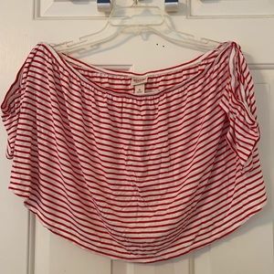 Red/white striped crop top